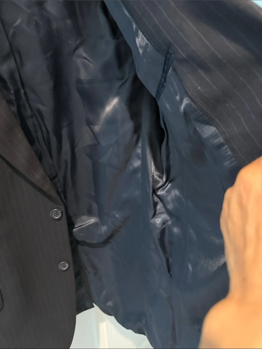 Haggar Dark Navy Pinstripe Suit Jacket